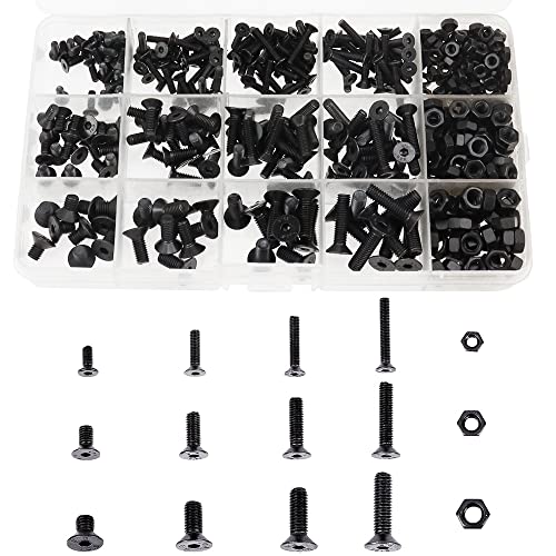 YPLonon 460 Stück PC Schrauben Sortierten Set M3 M4 M5 Innensechskant Schrauben 10,9 Legierter Stahl Reparaturschrauben Computerschrauben Schwarz für Laptop 3D Drucker Kaffeemaschine Reparatur von YPLonon