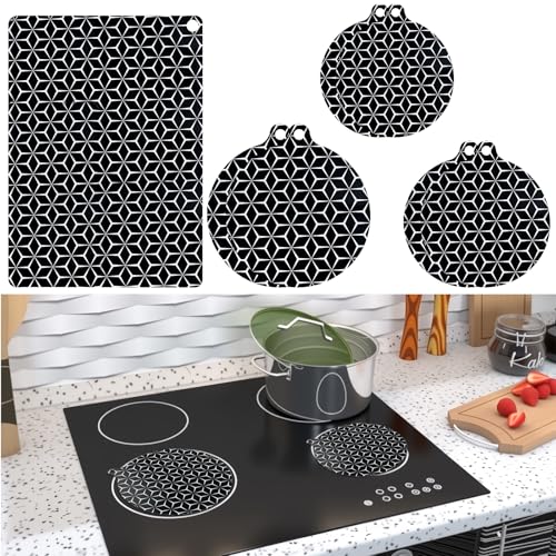 YPLonon 7 Stück Induktionsschutzmatte Set Silikon Herdabdeckung Induktionsfeld Hitzebeständige herdplatten abdeckungen induktion Rutschfest Induktionskochfeld schutzmatte zum kochen von YPLonon