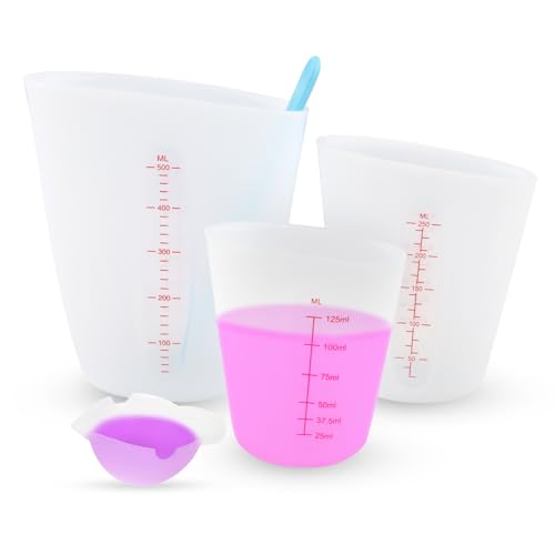 YPLonon Messbecher aus Silikon 3 Stück 125ml 250ml 500ml Silikonbecher Messbecher Epoxidharz Silicone Measuring Cups Messbecher Set für Epoxidharz Gießformen DIY Handmade Basteln YPLonon Messbecher aus Silikon 3 Stück 125ml 250ml 500ml Silikonbecher Messbecher Epoxidharz Silicone Measuring Cups Messbecher Set für Epoxidharz Gießformen DIY Handmade Basteln von YPLonon
