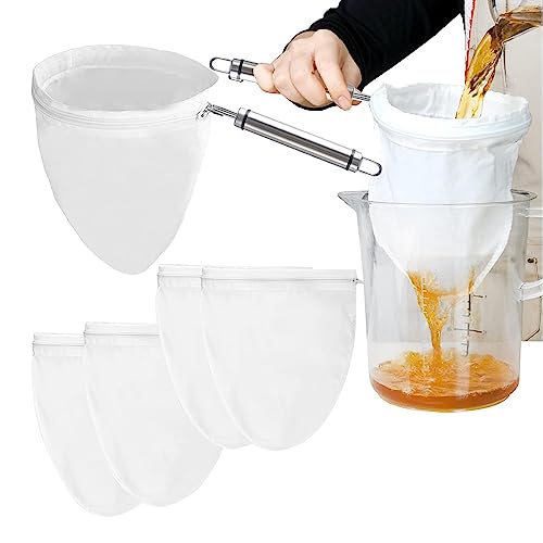 YPLonon Nussmilchbeutel Siebbeutel Nylon mit Ständer 4 Stück Baumwolle Siebbeutel Wiederverwendbar Waschbar mit Reißverschluss Obstpresse Feinmaschiges Passiertuch für KücheKäse Beeren Nussmilch Suppe YPLonon Nussmilchbeutel Siebbeutel Nylon mit Ständer 4 Stück Baumwolle Siebbeutel Wiederverwendbar Waschbar mit Reißverschluss Obstpresse Feinmaschiges Passiertuch für KücheKäse Beeren Nussmilch Suppe von YPLonon