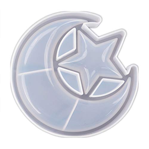 Mondstern-Tablett-Form, Silikon-Aufbewahrungsbox, Guss-Mond-Stern, Schmuckaufbewahrungsplatte für Bastelarbeiten, Harzformen, Set zur Herstellung für Epoxid-Set, groß Mondstern-Tablett-Form, Silikon-Aufbewahrungsbox, Guss-Mond-Stern, Schmuckaufbewahrungsplatte für Bastelarbeiten, Harzformen, Set zur Herstellung für Epoxid-Set, groß von YPREWY