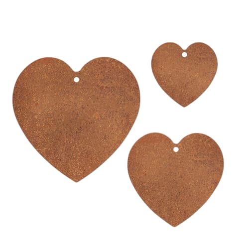 Set mit 3 Herz-Metallpfähle für Gartendekoration, Weatherprevent Eisen, Liebespfähle für besondere Anlässe, Ornament-Dekorationen von YPREWY