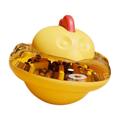 YPREWY Interaktiver Haustier-Leckerli-Puzzle-Ball, lustige Hühner-Form, Katzenfutterspender, Spielzeug für fesselnde Spiele und geistige Stimulation, Haustierfutterspender-Spielzeug von YPREWY