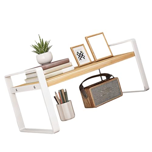 YPREWY Schlichtes Design, Schreibtisch-Organizer, Regal für Büro, Schreibtisch, Eisen und Holz, Studenten-Bücherregal, platzsparende Aufbewahrungslösung, stabiles Holz- und Metallregal YPREWY Schlichtes Design, Schreibtisch-Organizer, Regal für Büro, Schreibtisch, Eisen und Holz, Studenten-Bücherregal, platzsparende Aufbewahrungslösung, stabiles Holz- und Metallregal von YPREWY