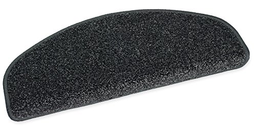 YPSILON Hochwertige Stufenmatten Velours Madrid halbrund 50x20cm (anthrazit) von YPSILON