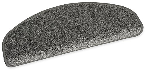 YPSILON Hochwertige Stufenmatten Velours Madrid halbrund 50x20cm (grau) von YPSILON