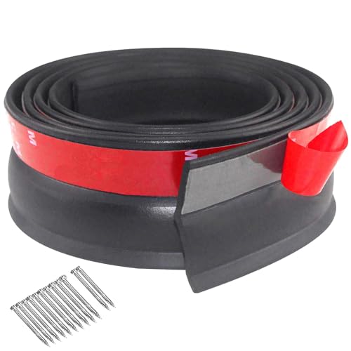 YQBFTC Garagentor Dichtung 3 meter Garagentor Gummidichtungstreifen Ersatz,Garagentor Dichtung Unten,Wetterfeste Dichtung Garagentor Gummilippe mit Nägel-Halten Ihre Garage Sauber und Trocken von YQBFTC