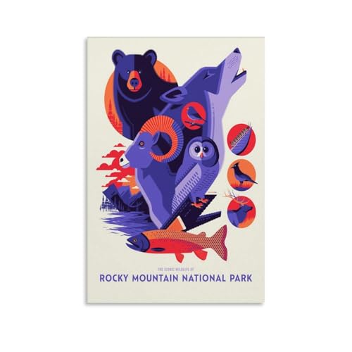 YQCQCS Rocky Mountain National Park Vintage Reiseposter Kultige Tierwelt Fauna Leinwand Kunst Poster Bild Wanddekoration Malerei Poster Dekorative Poster YQCQCS Rocky Mountain National Park Vintage Reiseposter Kultige Tierwelt Fauna Leinwand Kunst Poster Bild Wanddekoration Malerei Poster Dekorative Poster von YQCQCS