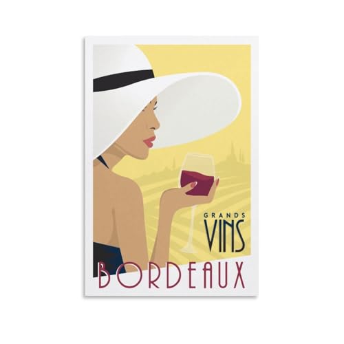 YQCQCS Vintage Frankreich Reiseposter Bordeaux Mädchen Leinwand Kunst Poster Bild Wanddekoration Malerei Poster Dekorative Poster YQCQCS Vintage Frankreich Reiseposter Bordeaux Mädchen Leinwand Kunst Poster Bild Wanddekoration Malerei Poster Dekorative Poster von YQCQCS