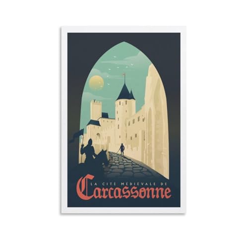 YQCQCS Vintage Frankreich Reiseposter Carcassonne Mittelalter Stadt Leinwand Kunst Poster Bild Wanddekoration Malerei Poster Dekorative Poster YQCQCS Vintage Frankreich Reiseposter Carcassonne Mittelalter Stadt Leinwand Kunst Poster Bild Wanddekoration Malerei Poster Dekorative Poster von YQCQCS