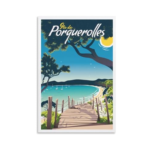 YQCQCS Vintage Frankreich Reiseposter Hyeres Porquerolles Strand Leinwand Kunst Poster Bild Wanddekoration Malerei Poster Dekorative Poster YQCQCS Vintage Frankreich Reiseposter Hyeres Porquerolles Strand Leinwand Kunst Poster Bild Wanddekoration Malerei Poster Dekorative Poster von YQCQCS