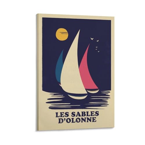 YQCQCS Vintage Frankreich Reiseposter Les Sables-d'Olonne Segeln Leinwand Kunst Poster Bild Wanddekoration Malerei Poster Dekorative Poster YQCQCS Vintage Frankreich Reiseposter Les Sables-d'Olonne Segeln Leinwand Kunst Poster Bild Wanddekoration Malerei Poster Dekorative Poster von YQCQCS