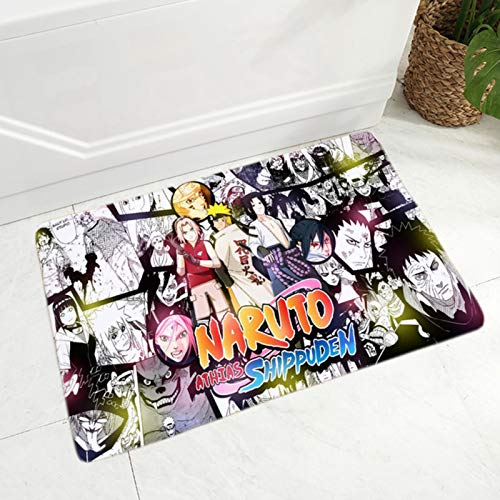Anime Ninja Türmatte rutschfeste weiche Flanell Teppichdekoration Cartoon Bedruckte Bodentürmatte 40x60cm von YQHWLKJ