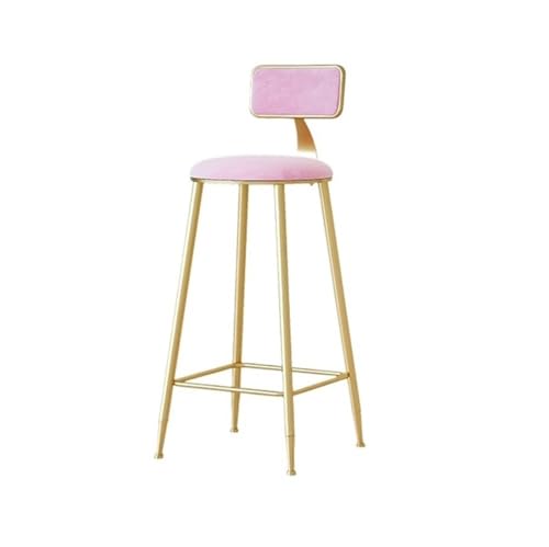 YQINQIN83B Barhocker Samt Sitzfläche Barhocker Eisen Rosa Restaurant Bar Freizeit Hochstuhl Barstühle(Klein) von YQINQIN83B