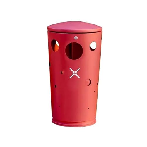 YQINQIN83B Mülleimer Outdoor Creativity Mülleimer, Metall-Mülleimer for gewerbliche öffentliche Bereiche Mülleimer küche(Red) von YQINQIN83B