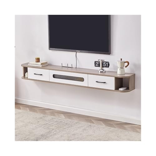 YQINQIN83B TV-Schrank Schwebender TV-Ständer mit Stauraum, Wohnzimmer-TV-Medienkonsolenständer, an der Wand montiertes Entertainment-Center Fernsehschrank(Grigio) von YQINQIN83B