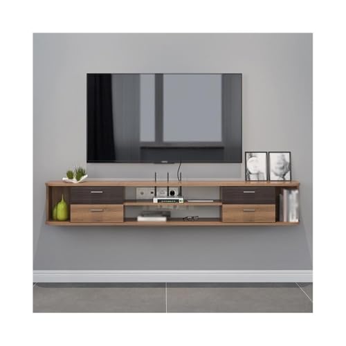 YQINQIN83B TV-Schrank Schwebendes TV-Regal, wandmontierter TV-Schrank mit 4 Schubladen for Wohnzimmer oder Büro Fernsehschrank(Bruin,Klein) von YQINQIN83B