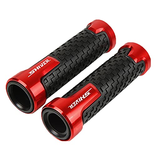 YQJXYIG Motorrad-Handgriffe CNC-Aluminium-Lenker Lenker Rutschfester Gummi-Handgriff-Zubehör Für Aprilia Shiver GT Shiver 750 Shiver 900 2007-2016 Mehrfarbig (Farbe : Rot) von YQJXYIG