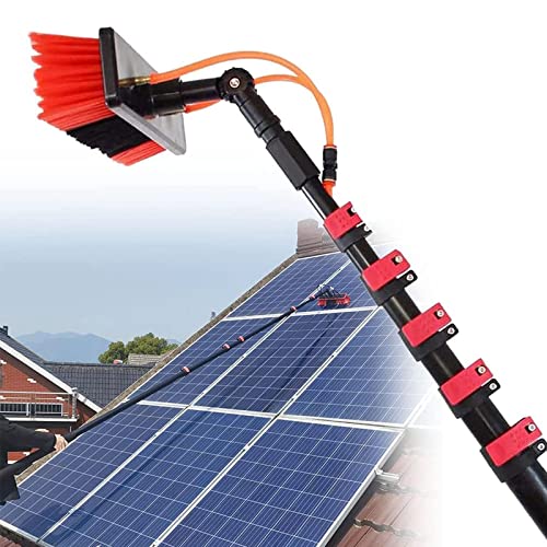 YQJY Fensterputzer Mit Teleskopstiel,photovoltaikreinigung,3-10m Teleskopstange Wasserführend Teleskop Waschbürste Sonnenkollektor Solar-photovoltaik-Panel-reinigungsbürste, 30cm brush head von YQJY