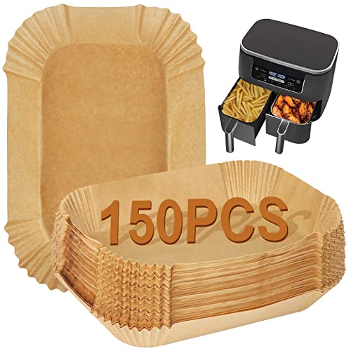 YQL Backpapier für Heißluftfritteuse, 150 Stück Airfryer Zubehör für Ninja Foodi Dual Zone 7,6L AF300EU/ AF200EU/ Foodi MAX Dual Zone 9,5L AF400EU/ AF400EUCP/ Ninja Double Stack xl SL400EU/ SL400EUCP von YQL