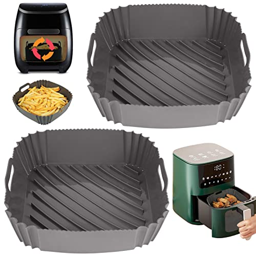 YQL Silikonform Heißluftfritteuse für Cosori/Philips XXL, Wiederverwend Airfryer Zubehör Kompatibel mit Ninja AF140EU/AF180EU, Princess & andere Airfryer 4,7L-6,5L von YQL