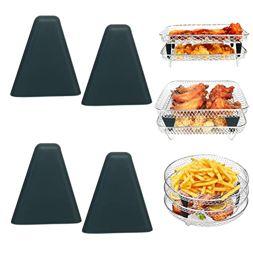 YQL Stapelbares Zubehör für Airfryer Racks, 4 Stück Silikonfüße für Runde und Quadratische Airfryer-Racks, Erhöhen den Abstand Zwischen den Ebenen, Airfryer-Zubehör für Airfryer-Racks/Grill-Racks von YQL
