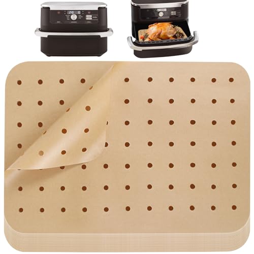 YQL 100pcs Airfryer Backpapier für ninja foodi flexdrawer 10,4 l heißluftfritteuse, airfryer Zubehör für Ninja AF500EU AF500EUCP, Auch kompatibel mit Duronic/Cecotec Dual 9000 9L von YQL