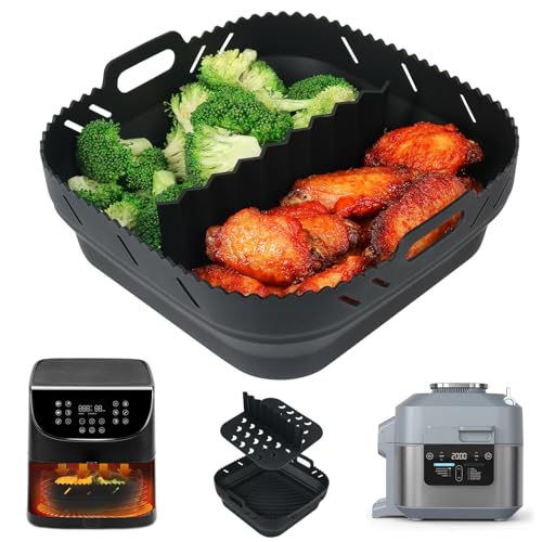 YQL Airfryer Silikonform für Philips Airfryer XL 6,2L/COSORI Heißluftfritteuse 5,5L XXL/Ninja Speedi ON400EU, Airfryer Zubehör, Silikonform mit Trennwänden für Cecotec/Tefal Heißluftfritteuse von YQL