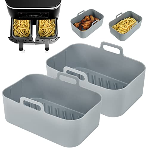 YQL Heißluftfritteuse Zubehör für Ninja AF300EU, 2PCS Airfryer Silikonform Wiederverwendbare, Air Fryer Silikon Einsatz Verdickten für Ninja AF400EU,Innsky,Princess Dual Zone Heißluftfritteuse YQL Heißluftfritteuse Zubehör für Ninja AF300EU, 2PCS Airfryer Silikonform Wiederverwendbare, Air Fryer Silikon Einsatz Verdickten für Ninja AF400EU,Innsky,Princess Dual Zone Heißluftfritteuse von YQL