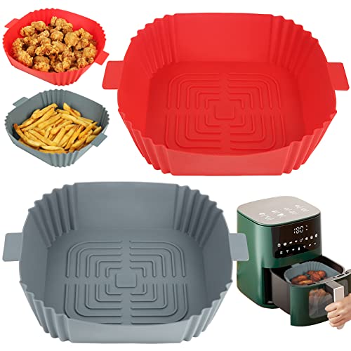 YQL Silikonform für Russell Hobbs 4L/Philips 5000/2000-Serie Heißluftfritteuse, 16,3cm Eckig Airfryer Zubehör [Auß.: 20,5cm], Airfryer Einsatz für Ninja/Cosori/MEDION XL/Princess XXL/Tefal (3,5L-5,5L) von YQL