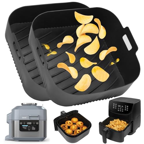 YQL Silikonform für Heißluftfritteuse 5,5L-8,3L, Wiederverwend XXL Airfryer Zubehör, Air Fryer Silikon Einsatz für Philips 6,2L-8,3L/Russell Hobbs 8L/Ninja AF180EU/ON400EU/COSORI 5,5L-6,4L Airfryer von YQL