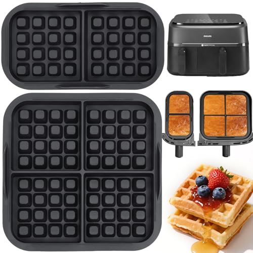 YQL Waffeleinsatz für Heißluftfritteuse, Air Fryer Silikon Zubehör für Philips NA352/00 Airfryer 3000/Philips Steam Airfryer 5000-Series Dual Basket/Cookwise Heißluftfritteuse Doppelkammer 3L & 6L YQL Waffeleinsatz für Heißluftfritteuse, Air Fryer Silikon Zubehör für Philips NA352/00 Airfryer 3000/Philips Steam Airfryer 5000-Series Dual Basket/Cookwise Heißluftfritteuse Doppelkammer 3L & 6L von YQL