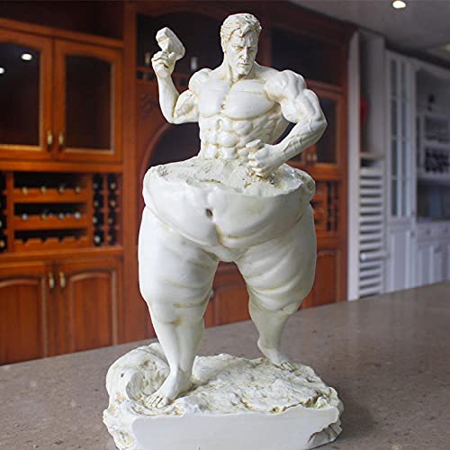 YQLKD Statuen-Ornamengeschnitzte Skulptur Bodybuilding Figuren Muscle Man Resin Statue Fitness von YQLKD