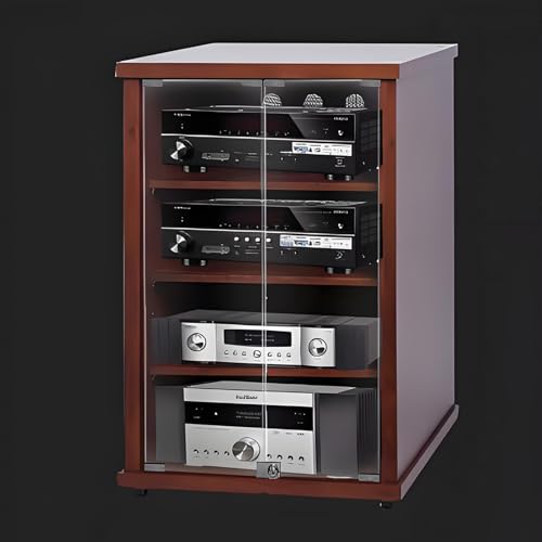 YQMHEZ Boden-Audio Rack HiFi Regal, Phonoschrank mit 4 Ebenen, Audio-Rack-Turm for Entertainment-Stereokomponenten, Record Player Stand mit gehärteter Glastür, for Ecken und kleine Räume(Brown,24"x21. YQMHEZ Boden-Audio Rack HiFi Regal, Phonoschrank mit 4 Ebenen, Audio-Rack-Turm for Entertainment-Stereokomponenten, Record Player Stand mit gehärteter Glastür, for Ecken und kleine Räume(Brown,24"x21. von YQMHEZ
