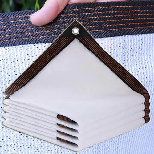 90% Schattentuch mit Ösen,Schattierungsnetz für draußen,2x6M 1x5M 3x4M Garten Schatten Mesh Tarp,für Patio Balkon Schwimmbäder Anti-Aging Sonnensegel,Anpassbar,White-2x5m(7 * 16ft) von YQOLG87