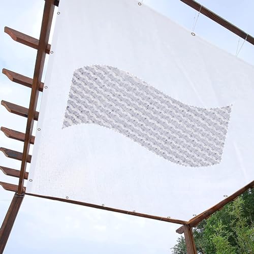 Weißes Markise mit Ösen,Sichtschutz-Netz,Schattenspender für draußen,Atmungsaktives Sonnensegel,Sunblock-Schatten-Tuch,90-95% Beschattungsgrad,Anpassbar,White-2x4m(7 * 13ft) von YQOLG87