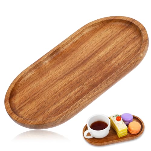 Holztablett Klein 19 X 10,5 cm Ovales Charcuterie-Kleintablett, Handgefertigtes Massivholz-Teetablett zur Präsentation von Obst, Snacks, Vorspeisen, Sushi, Dekorationsplatte von YQQYG