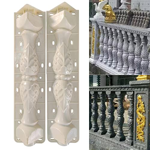 YQSDG 1 Paar Formen vorne hinten Balustraden Form für Beton Gips Zement PVC Kunststoff Guss Garten Pool Park Geländer Balustrade Zaun Dekoration Bau von YQSDG