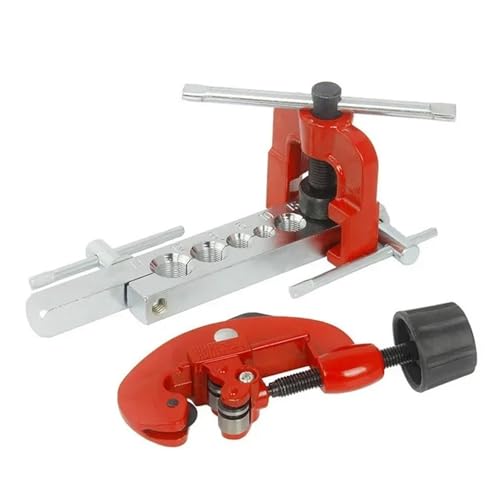 Rohraufweiter Rohrschneider-Bördelwerkzeug-Set, Rohraufweiter, Expansionsmundstücke, Rohrschneider, Reibahle for Kupferrohr-Bördelwerkzeuge 3–28 mm(Metric Set) von YQVEOT