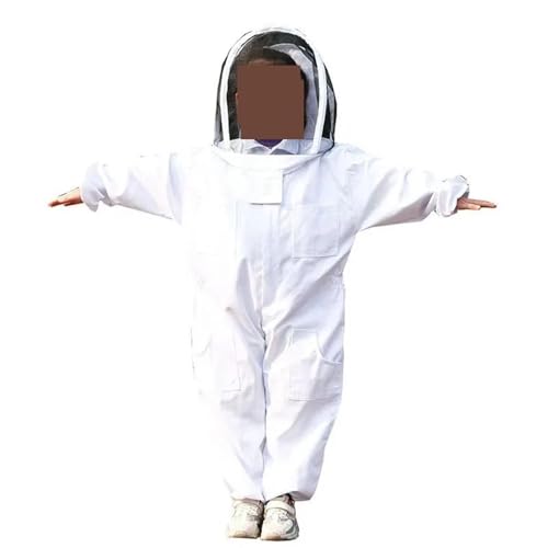 YQVEOT Imkerei Kinder Anti-Bienen-Anzug Atmungsaktiver Anzug for Kinder Bienenzucht Praxis Kinder Bienenzucht Kleidung Bienenzucht Werkzeuge für den Imker(White,L) von YQVEOT