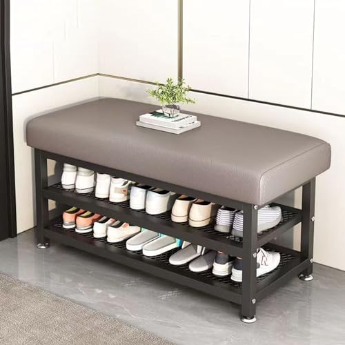 YQWDWD Schuhbank Shoe Storage Bench mit Sitzfläche Entry Bench 3-in-1-Aufbewahrungsregal für Eingang, Schlafzimmer, Flur, Wohnzimmer B,100CM von YQWDWD