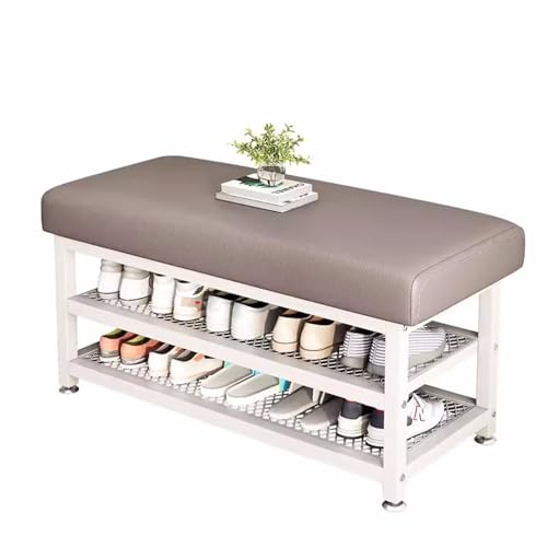 YQWDWD Schuhbank Shoe Storage Bench mit Sitzfläche Entry Bench 3-in-1-Aufbewahrungsregal für Eingang, Schlafzimmer, Flur, Wohnzimmer C,60CM von YQWDWD