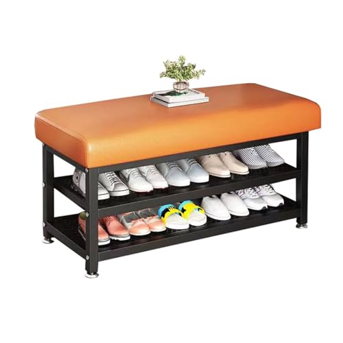 YQWDWD Schuhbank Shoe Storage Bench mit Sitzfläche Entry Bench 3-in-1-Aufbewahrungsregal für Eingang, Schlafzimmer, Flur, Wohnzimmer E,100CM von YQWDWD
