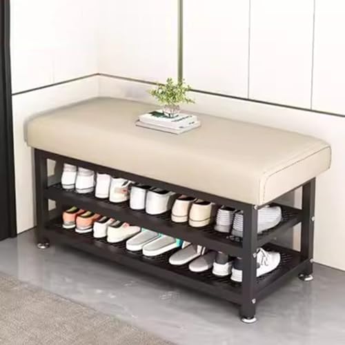 YQWDWD Schuhbank Shoe Storage Bench mit Sitzfläche Entry Bench 3-in-1-Aufbewahrungsregal für Eingang, Schlafzimmer, Flur, Wohnzimmer F,120CM von YQWDWD