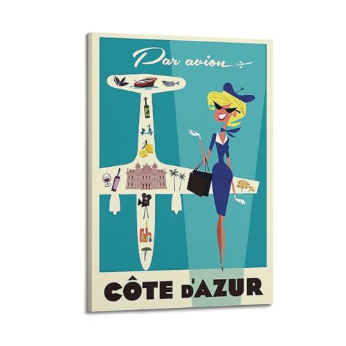 YQXTRB Vintage-Poster, französisches Côte d'AZUR, dekoratives Gemälde, Leinwand, Wandposter und Kunstdruck, moderne Familienschlafzimmer-Dekoration, Poster, 30 x 45 cm YQXTRB Vintage-Poster, französisches Côte d'AZUR, dekoratives Gemälde, Leinwand, Wandposter und Kunstdruck, moderne Familienschlafzimmer-Dekoration, Poster, 30 x 45 cm von YQXTRB
