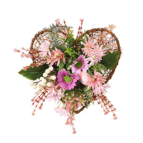 YQYAZL 12 Zoll Herzform Osterkranz Simulation Gänseblümchen Blumen Kranz mit Osterei Frühling Kränze für Haustür Home Party Hochzeit Dekoration YQYAZL 12 Zoll Herzform Osterkranz Simulation Gänseblümchen Blumen Kranz mit Osterei Frühling Kränze für Haustür Home Party Hochzeit Dekoration von YQYAZL