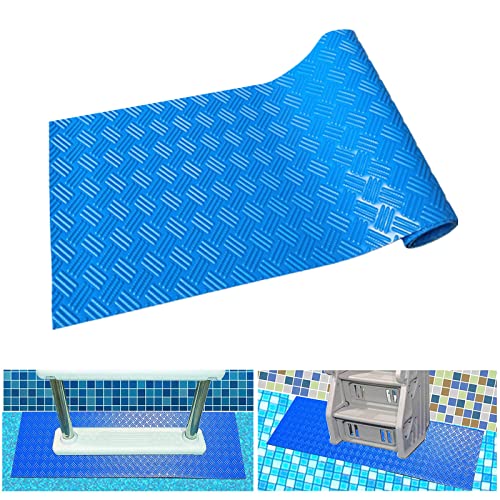 YQYAZL 2 Rollen rutschfeste Matte für Pool-Stufen, schützende Schwimmbeckenleiter, Poolleiter für oberirdische Pools, 80 x 23 cm, blau von YQYAZL