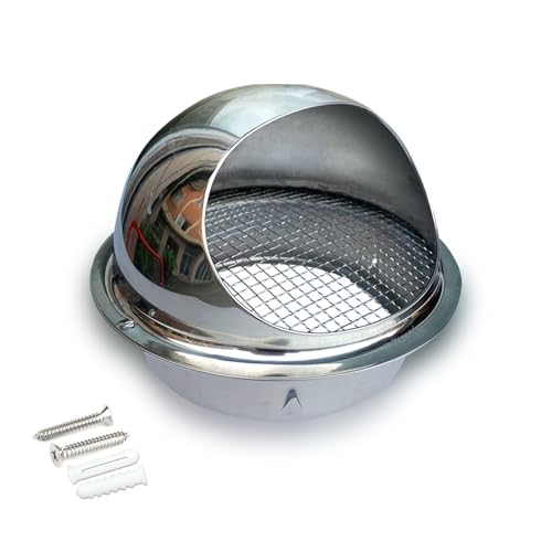 60mm(2.36in)~300mm(11.8in) Abdeckung Dunstabzug AußEn, Abluftgitter Edelstahl, LüFtungsgitter Mit Insektenschutzgitter, Geeignet FüR KüChe, Bad, Garage(60mm(2.36in)) von YQYHNB