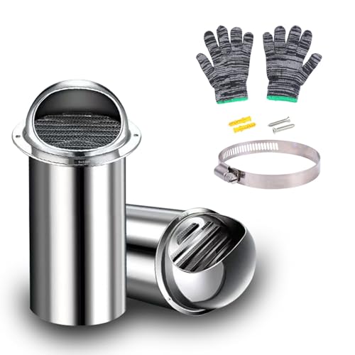 Abluftabdeckung Im Freien 70mm~200mm, Grille De Ventilation, Luftauslass Edelstahl Haube 304, Mit Insektennetz, Geeignet FüR Badezimmer, KüChe, BüRo, Garage(D : 160mm;L : 500mm) von YQYHNB