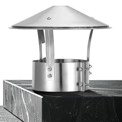 Edelstahl Schornsteinhaube Kaminabdeckung, Vent Systems Schornsteinhaube Mit Hut FüR Aussen, Regenhaube Kaminhaube, Rund Kamindach, Universelle Kaminabdeckung(100 mm(3.937 in)) von YQYHNB
